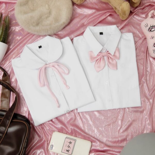 girl short sleeve doll collar uniform blouse - Image 4
