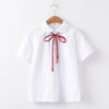 girl short sleeve doll collar uniform blouse