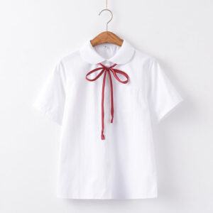 girl short sleeve doll collar uniform blouse