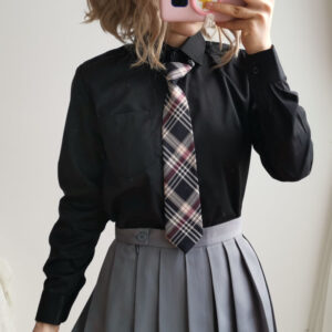 uniform short / long sleeve black blouse