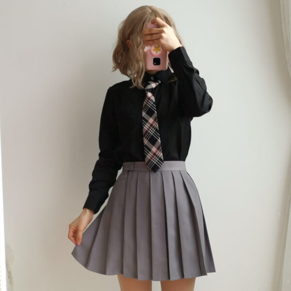 uniform short / long sleeve black blouse - Image 2