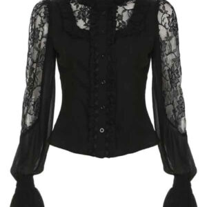 Fairy goth lace ruffled blouse
