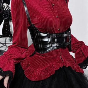Goth vintage velvet blouse