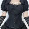 Gothic lolita black puff blouse