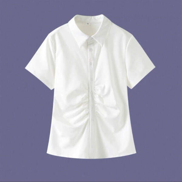 ruched slim-fit blouse shirt - Image 9