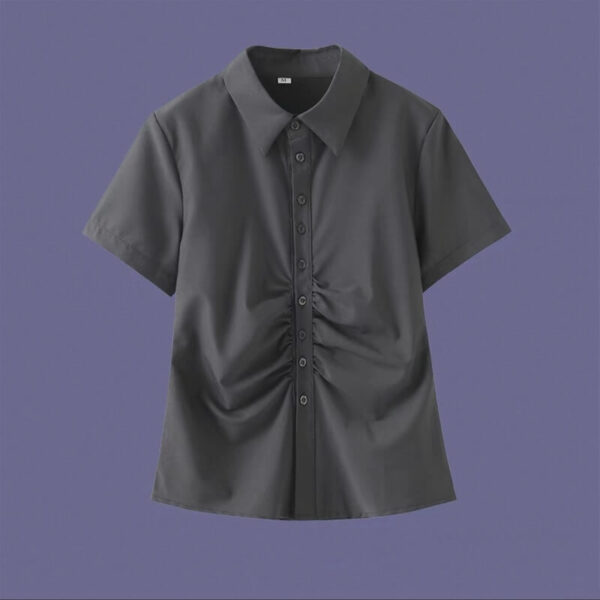 ruched slim-fit blouse shirt - Image 11