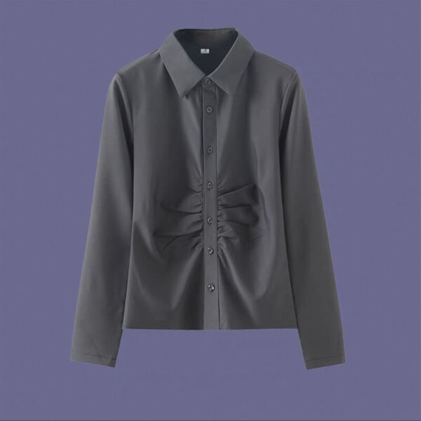ruched slim-fit blouse shirt - Image 12